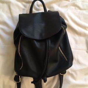 Mini faux leather backpack